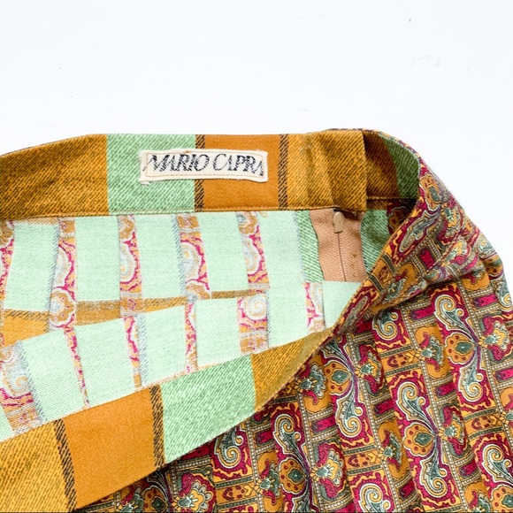 Vintage Double Print Pleated Mini Skirt, Size S - Picture 5 of 7